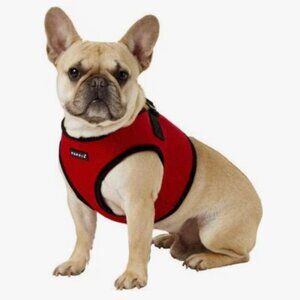 Puppia Vest Polyester Step In Back Clip Dog Harness, Red/Black, XL